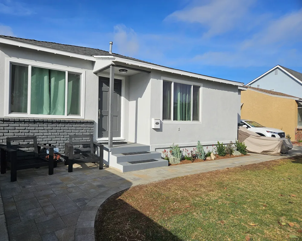 Completed backyard landscaping project for a La Mirada home
