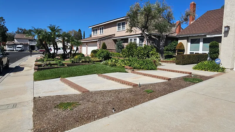Original driveway and front yard before renovation in Brea