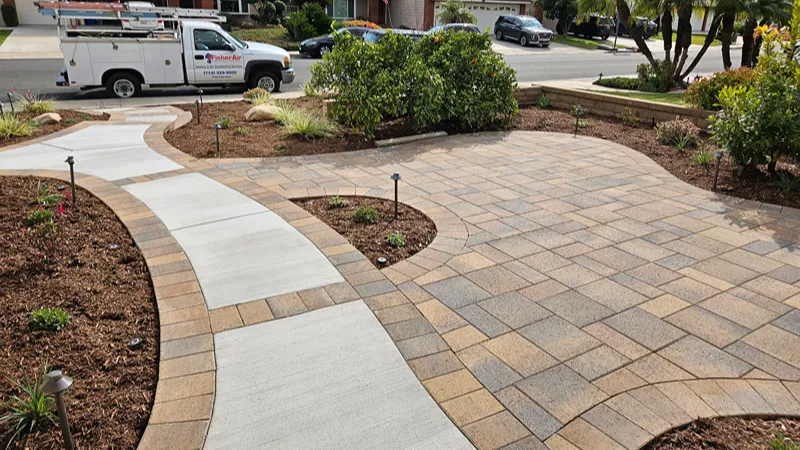 Front walkway before the concrete and paver renovation