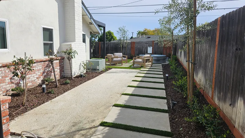 Completed planting area after the irrigation and landscape improvements