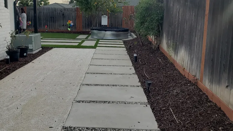 Planting area before the irrigation and landscape improvements