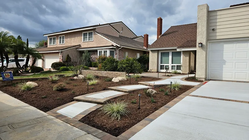 Completed landscape renovation at a Yorba Linda property