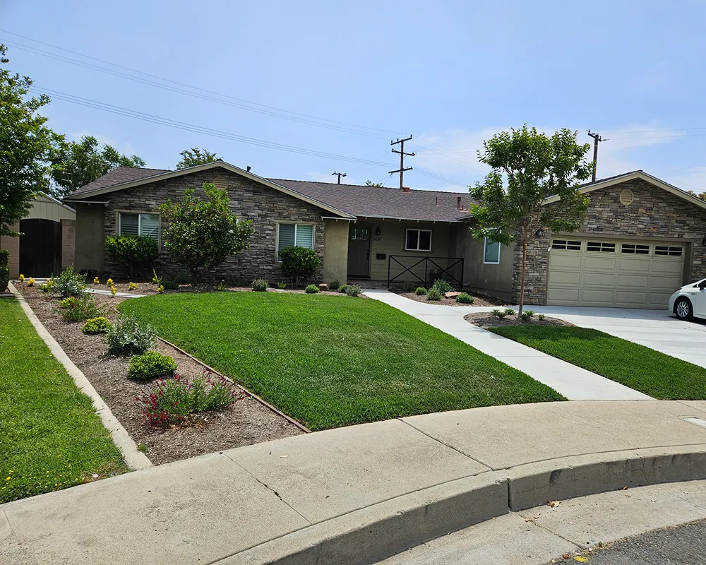Completed landscape design and installation in La Habra, California
