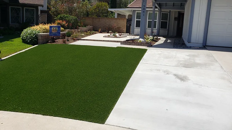 Finished Tustin outdoor space with new landscaping and hardscaping