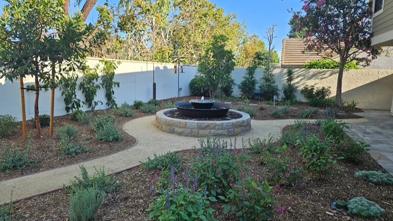 Completed landscape renovation at a residential property in Brea