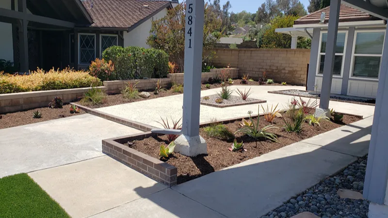 Completed residential landscaping renovation in Fullerton