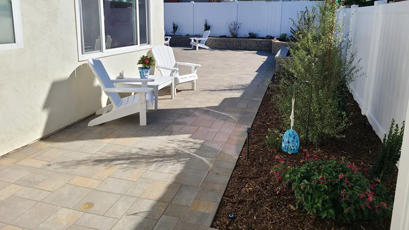 Completed landscape renovation at a Los Alamitos home