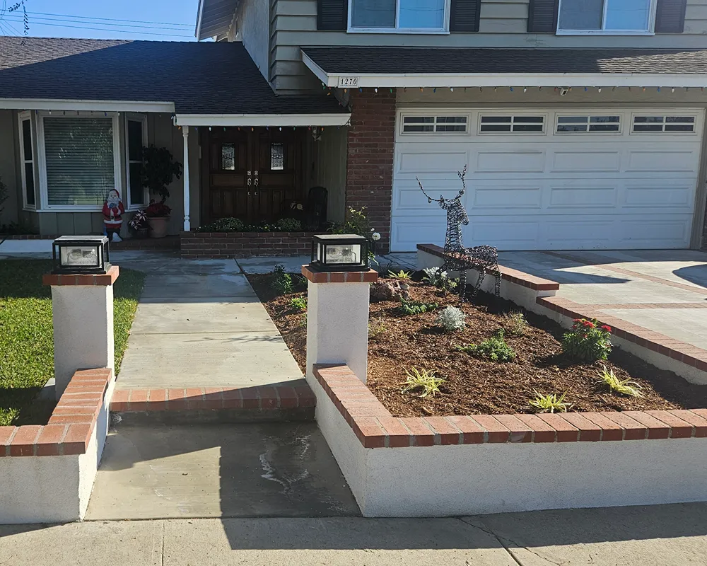 Drought-resistant residential landscaping in Whittier, California
