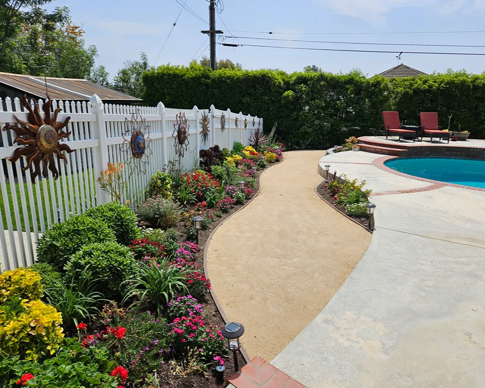Completed residential landscaping project in Fullerton, California