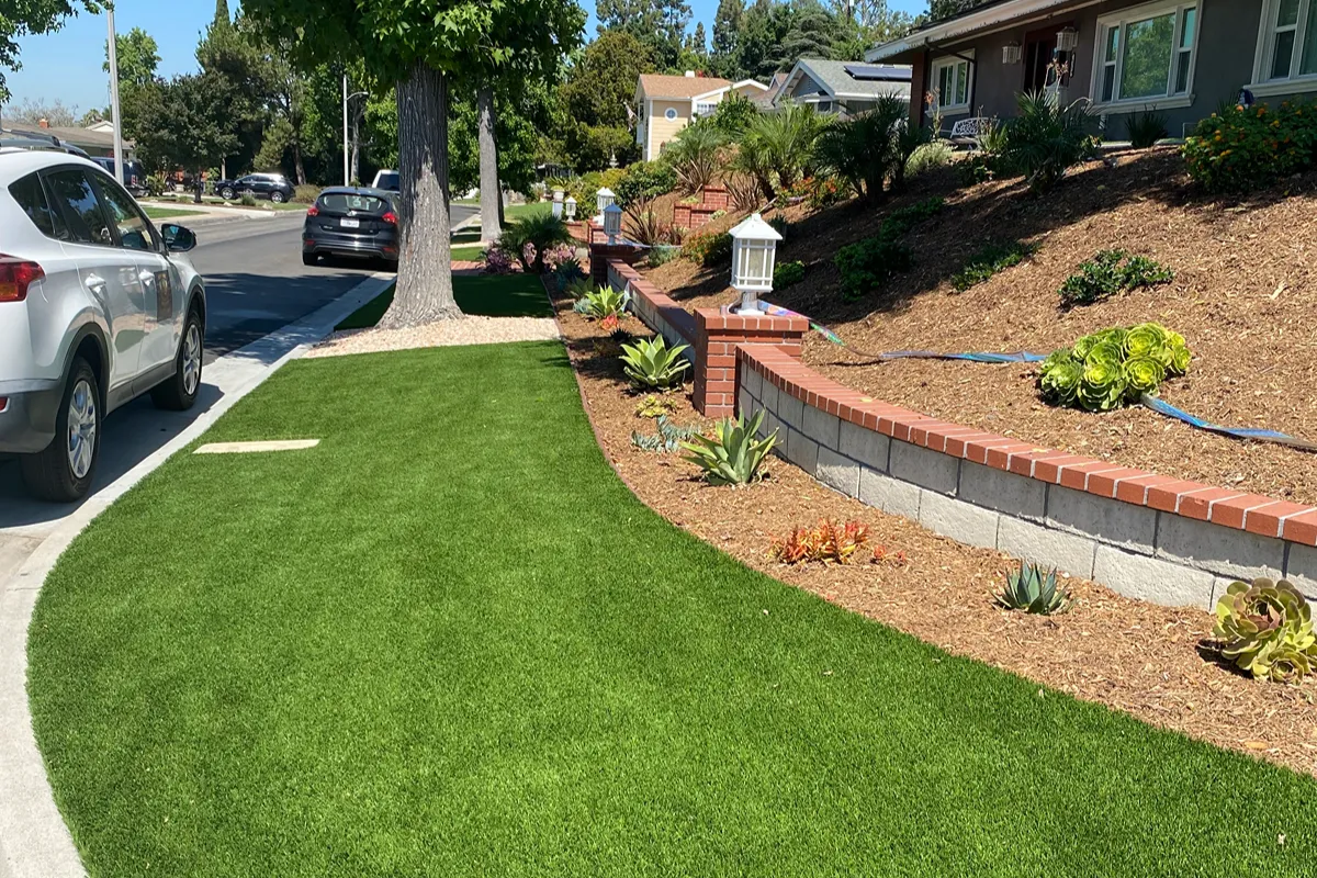 Third view of the completed Whittier corner lot landscape