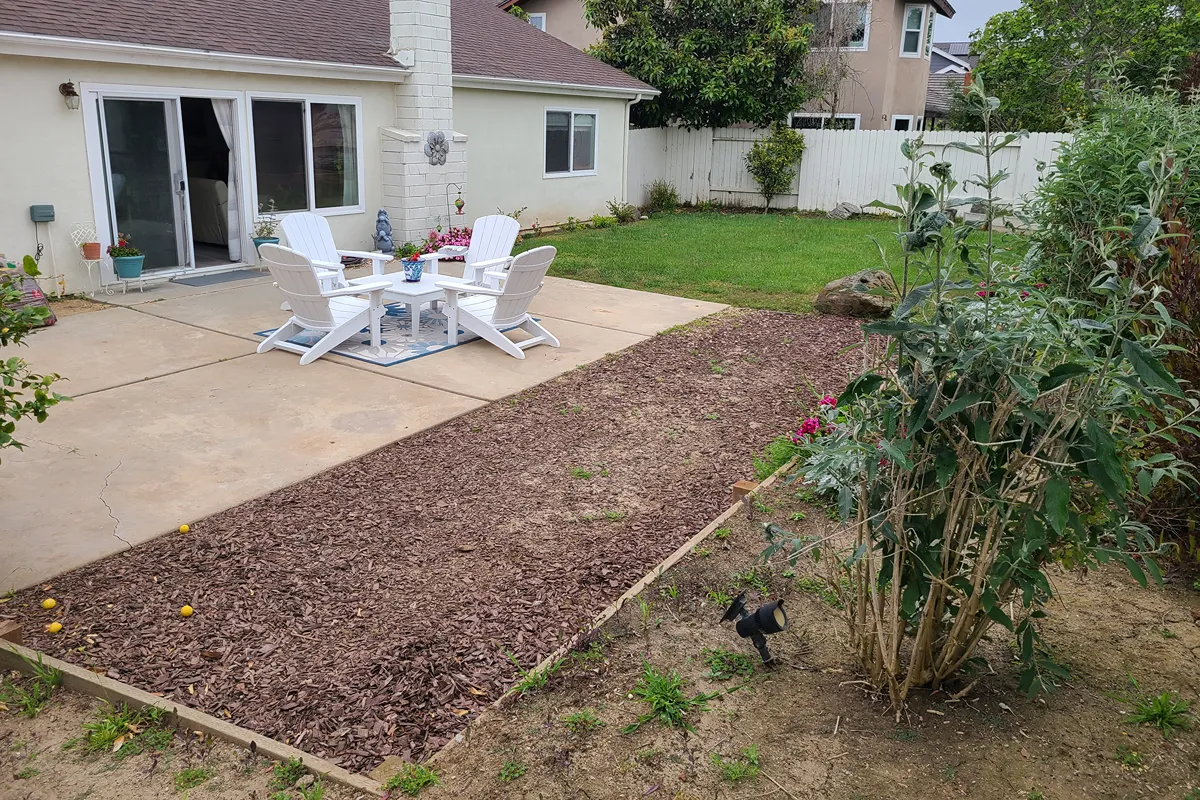Third view of the Huntington Beach backyard before renovation