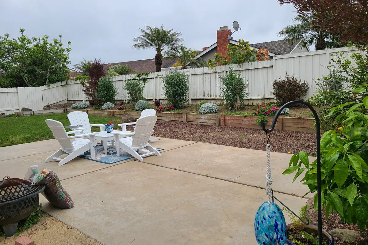 Fourth view of the Huntington Beach backyard before renovation