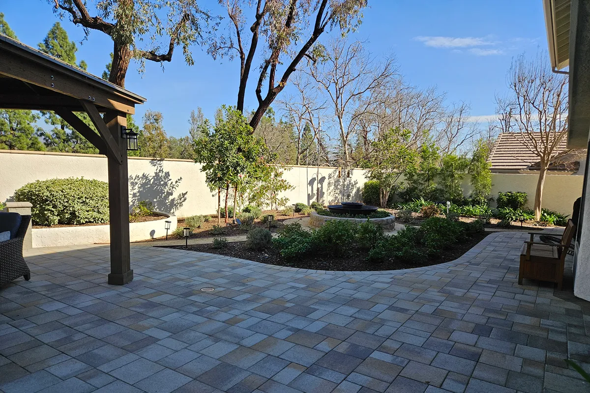 Finished backyard landscape at the Orange project